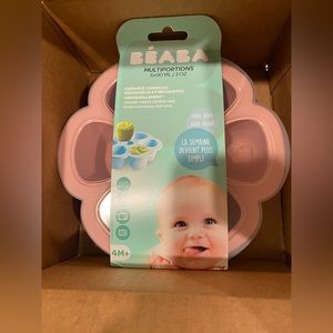 BEABA Multiportion tray with cover (Rose) 3oz.